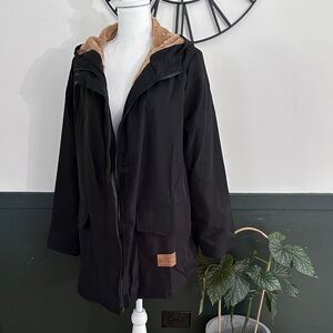 NWOT Black Jacket with Brown Teddy Interior